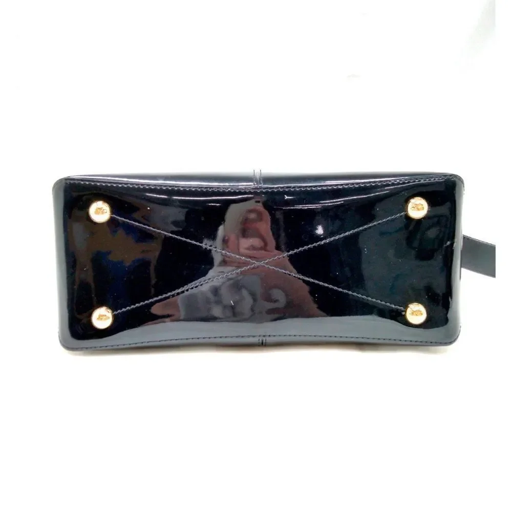 Louis Vuitton LV Handbag M54626 Miroir Black Patent LV Canvas Top Handle Tote - Picture 5 of 16